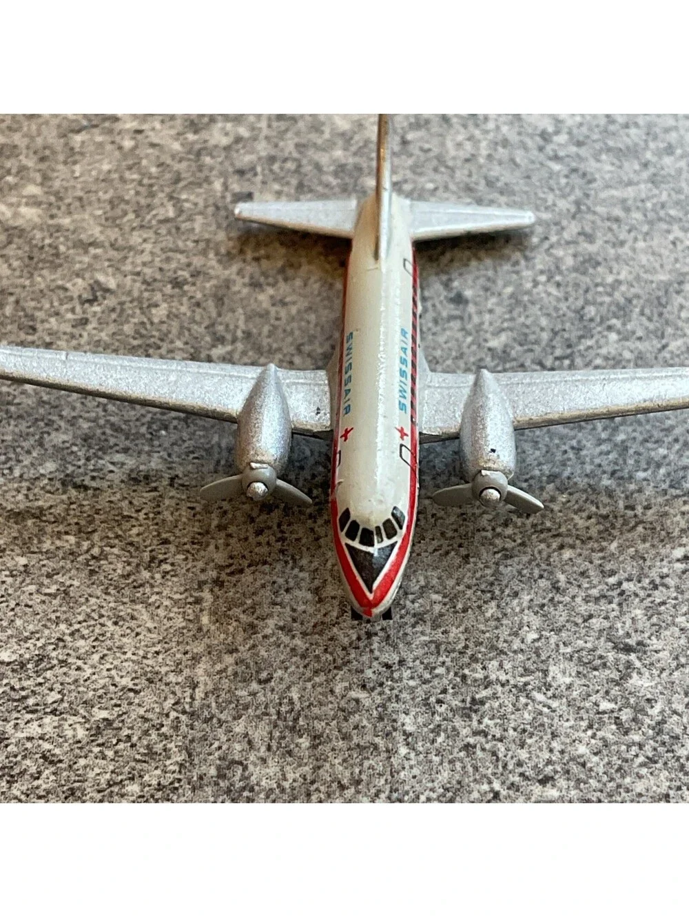 Vintage die-cast Airplane Swissair CV 440 By Schabak 1.6” long A8
